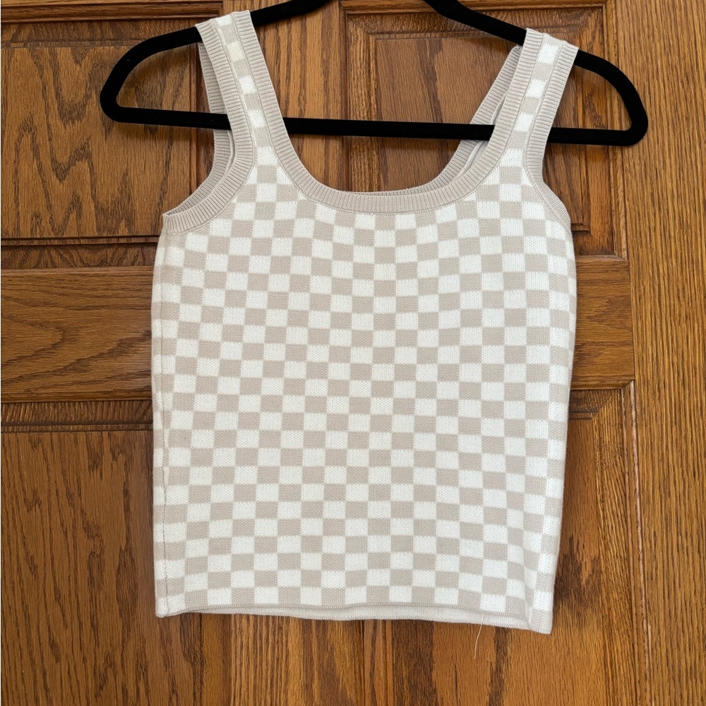 Pink Lily Checkered Tank Top